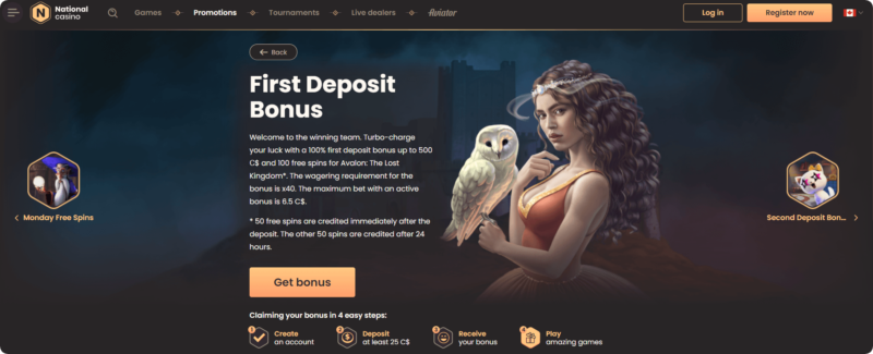 National casino first deposit offer